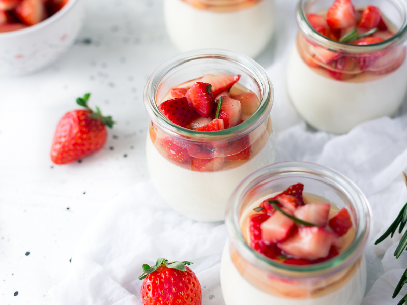 Homemade Yogurt With Strawberries